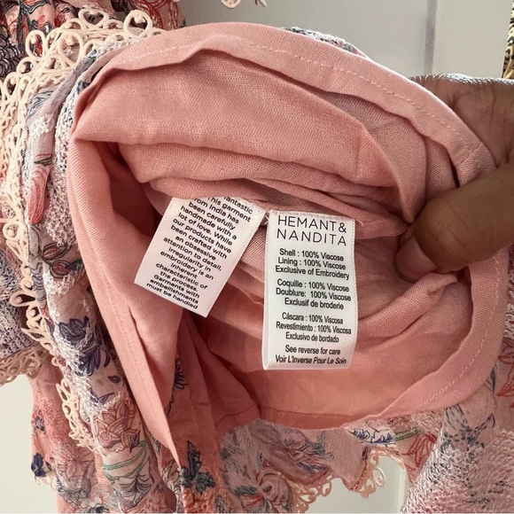 HEMANT & NANDITA KATI TIERED MINI DRESS. Medium. New With Tags - Picture 6 of 10